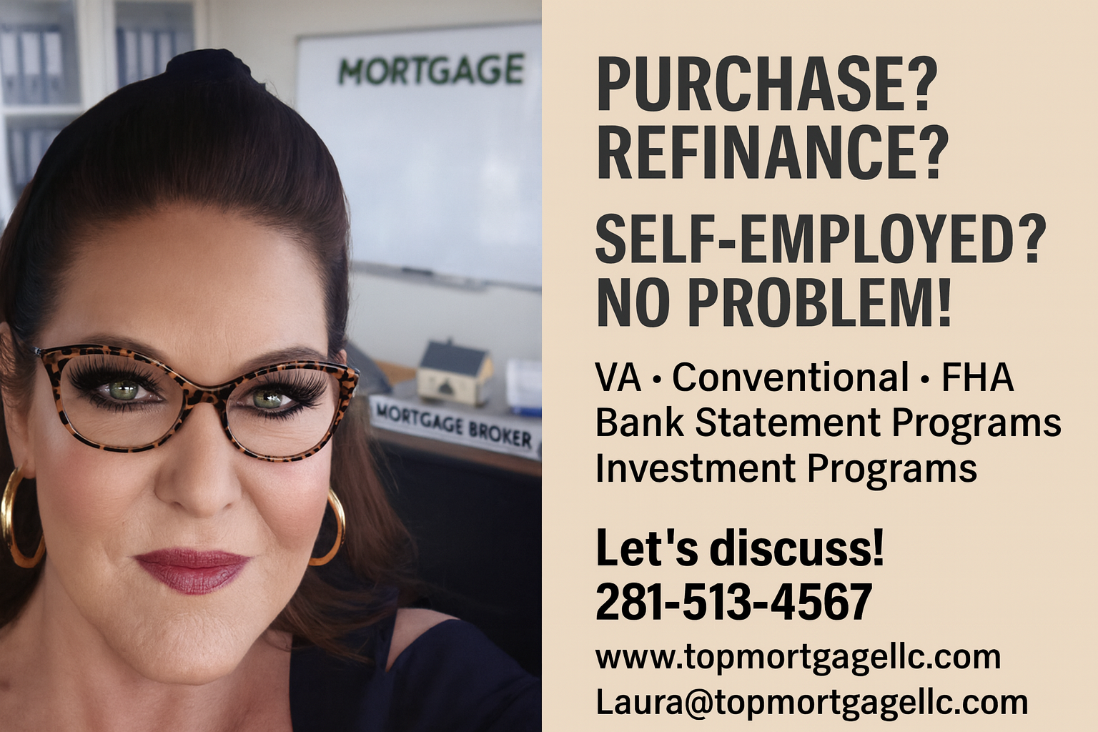 purchase, refinance, self employed Mortgage Broker Sugar Land 77478